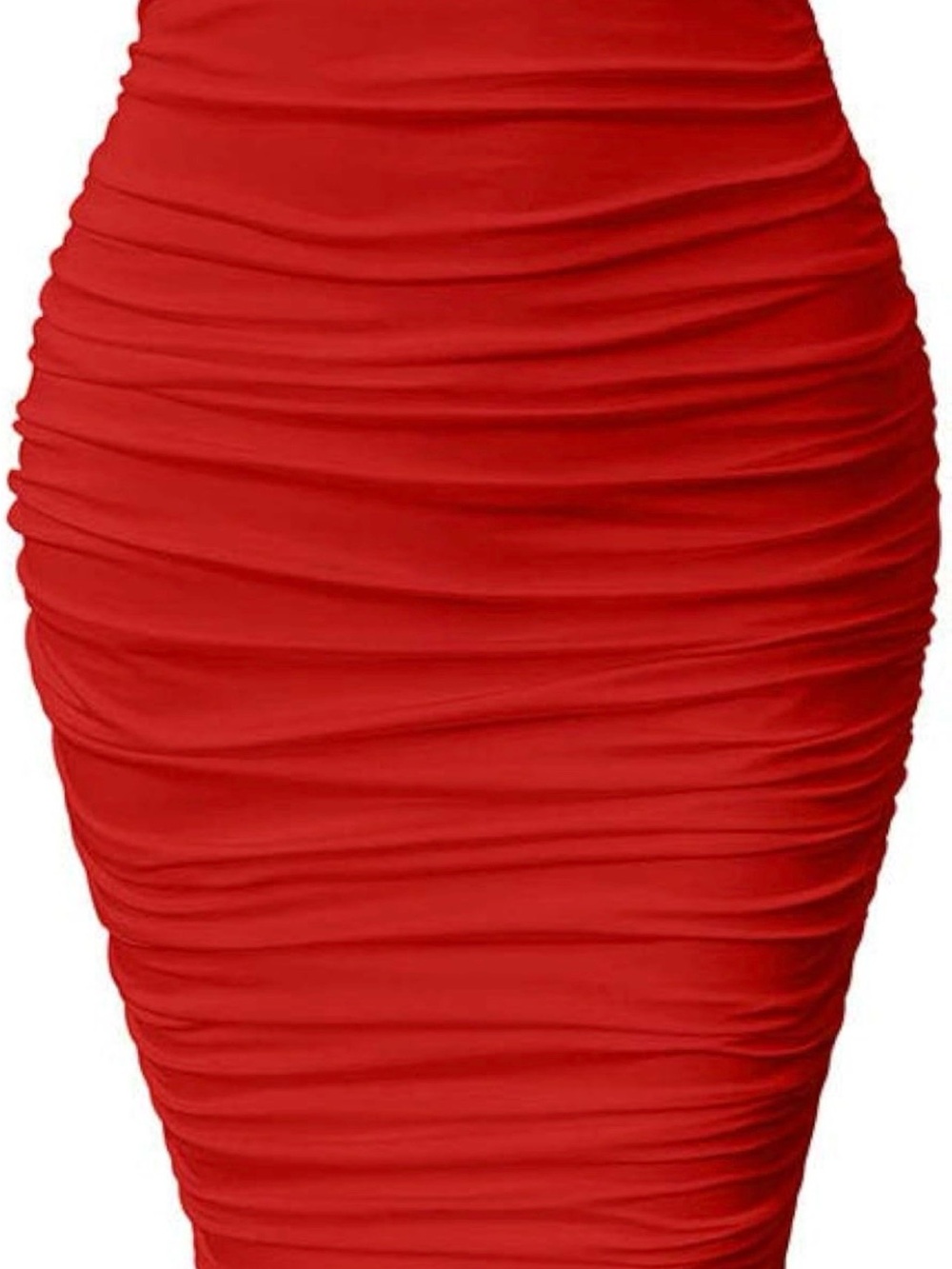 NWOT Red Ruched Bodycon Women’s Skirt
